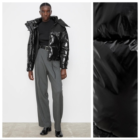 NWT. Zara Black Water Repellent Padded Jacket. Size S. - Picture 1 of 13